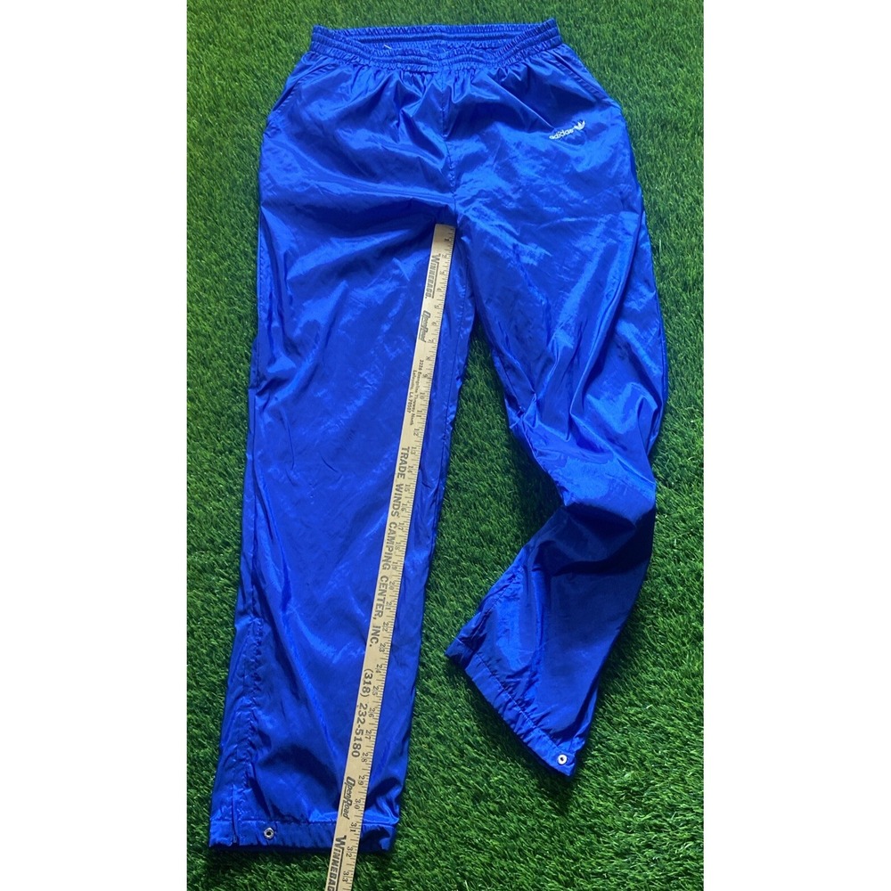 Vintage Adidas Blue Trefoil Leaf Logo Basketball Track Pants Sweat Sz Large - Picture 12 of 16